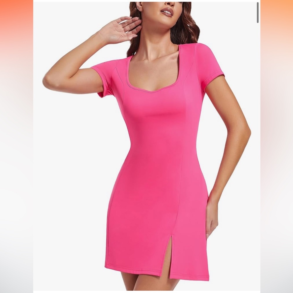 Hot pink mini dress sweetheart neckline NWT size Small